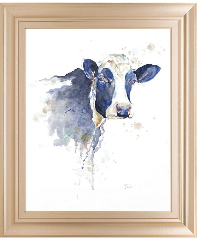 Classy Art watercolor Blue Cow by Patricia Pinto Framed Print Wall Art, 22