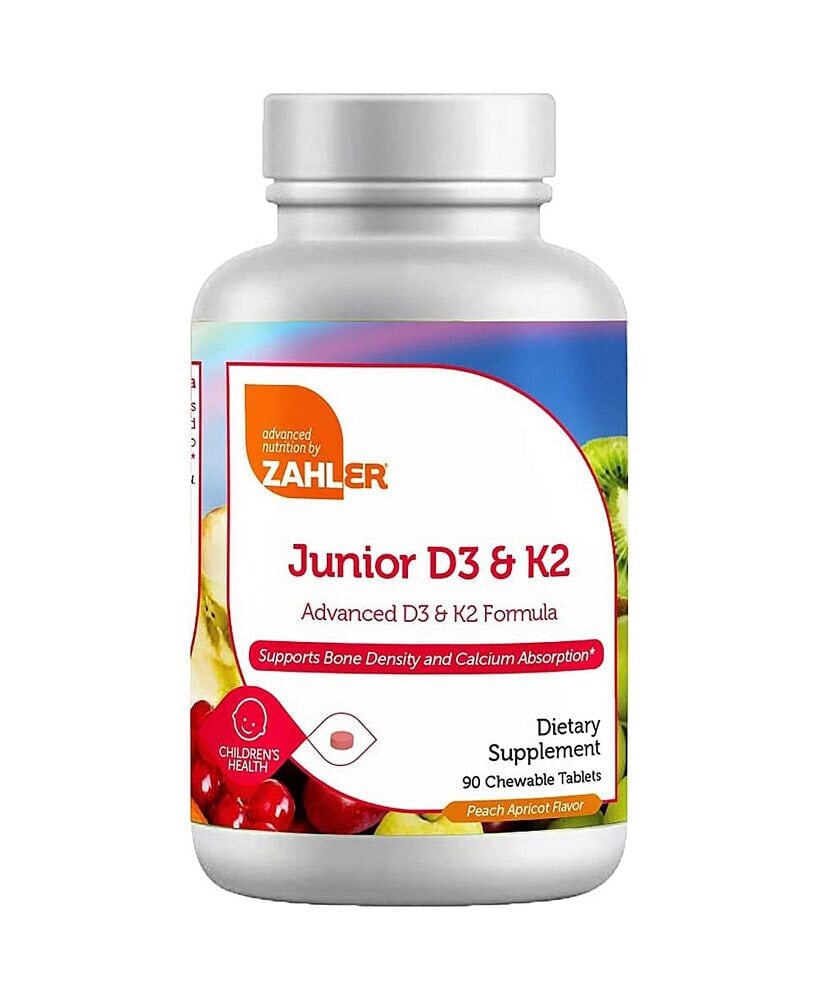 Zahler junior Vitamin D with K2 for Kids - 90 Chewable Tablets