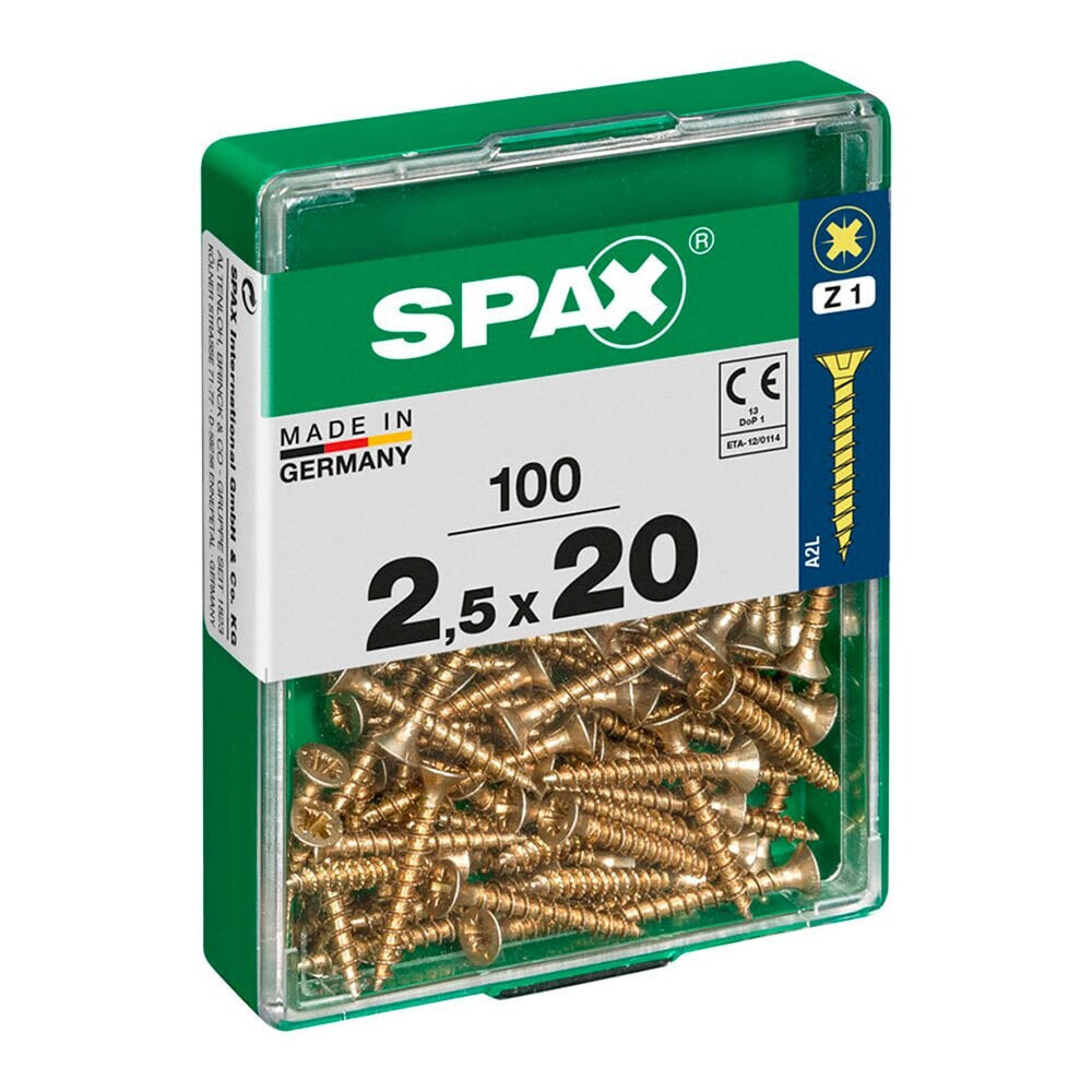 SPAX Yellox 2.5x20 mm Flat Head Wood Screw 100 Units