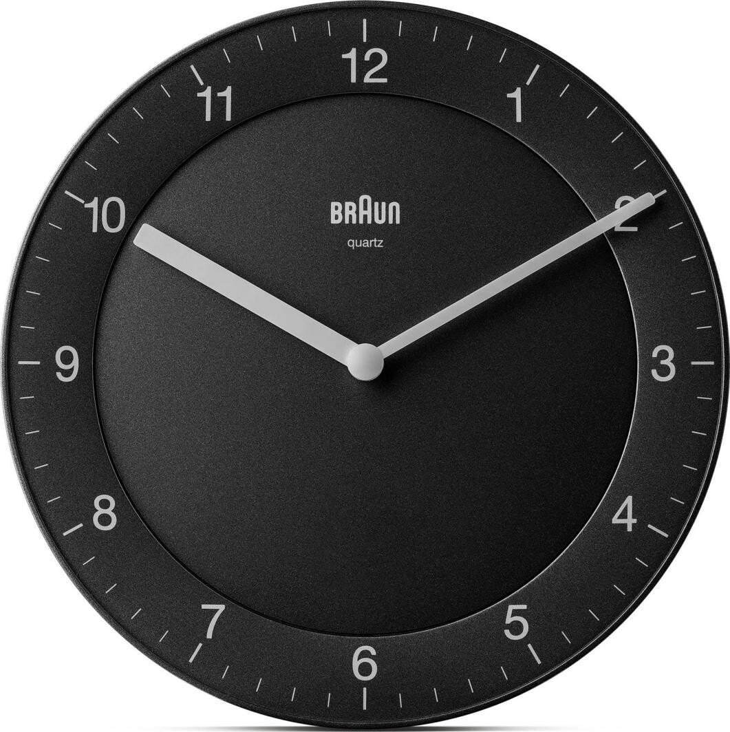 Braun BC 06 B wall clock, analog, quartz, black (67076)