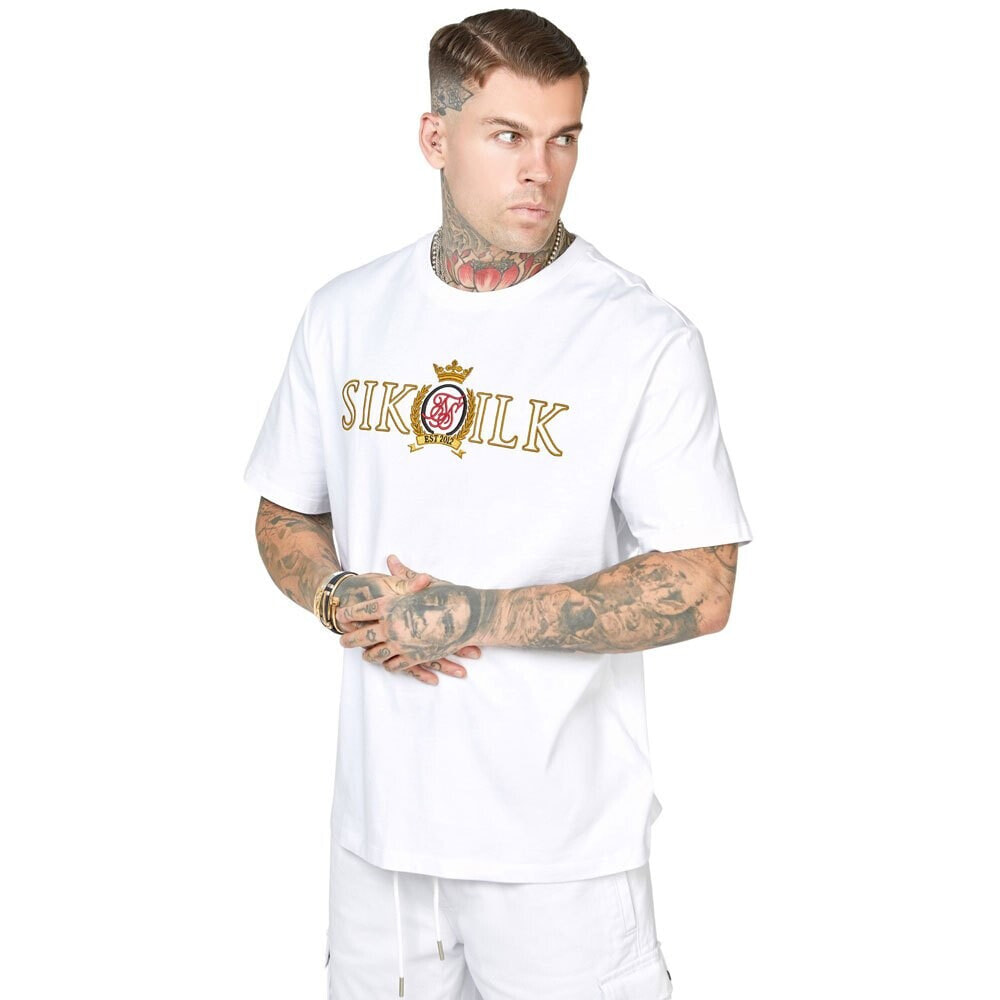 SIKSILK Oversized Crest Short Sleeve T-Shirt