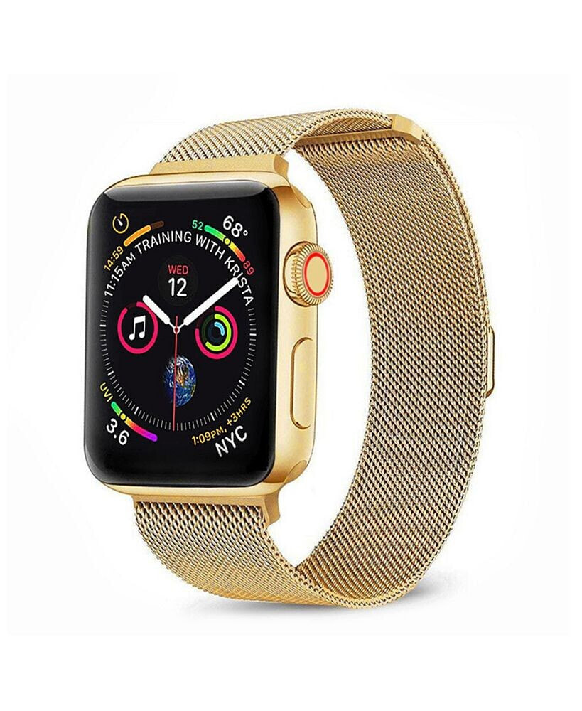 Posh Tech men's and Women's Apple Gold-Tone Stainless Steel Replacement Band 40mm