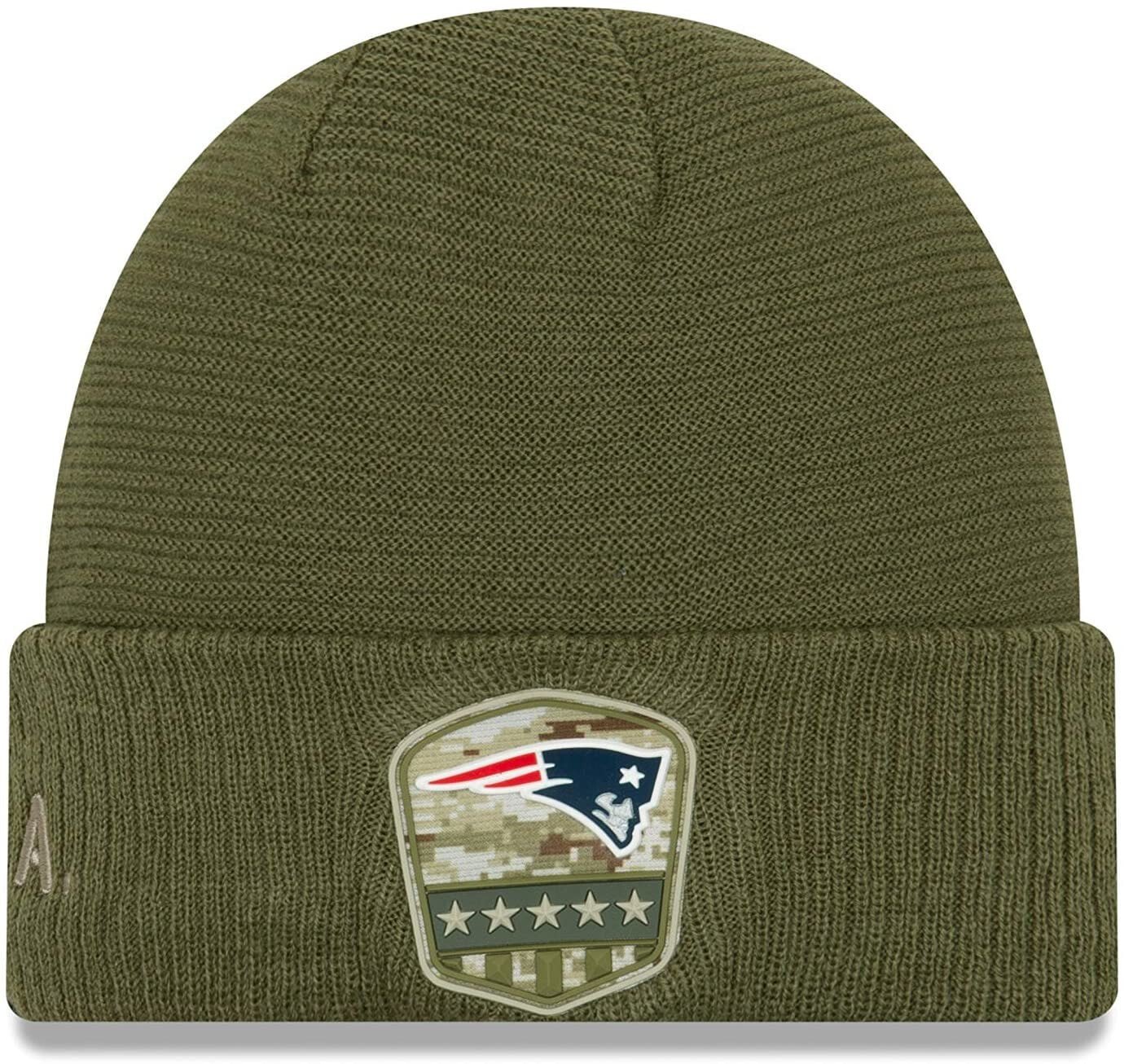 Мужская шапка New Era New England Patriots Beanie On Field 2019 Salute to Service Knit