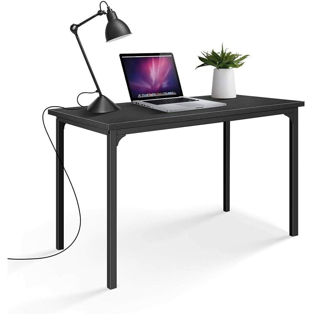 Simple Deluxe Modern Design, Simple Style Table Home Office Computer Desk for Working, Studying, Writing or Gaming, Black