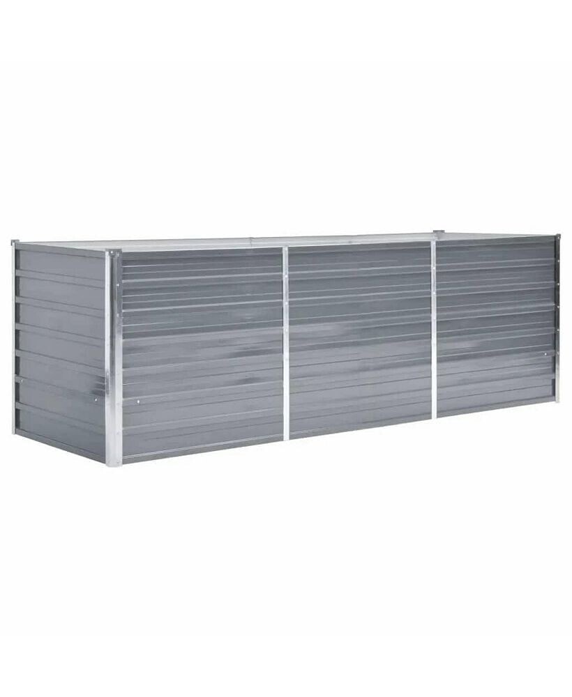 vidaXL garden Raised Bed Galvanized Steel 94.5