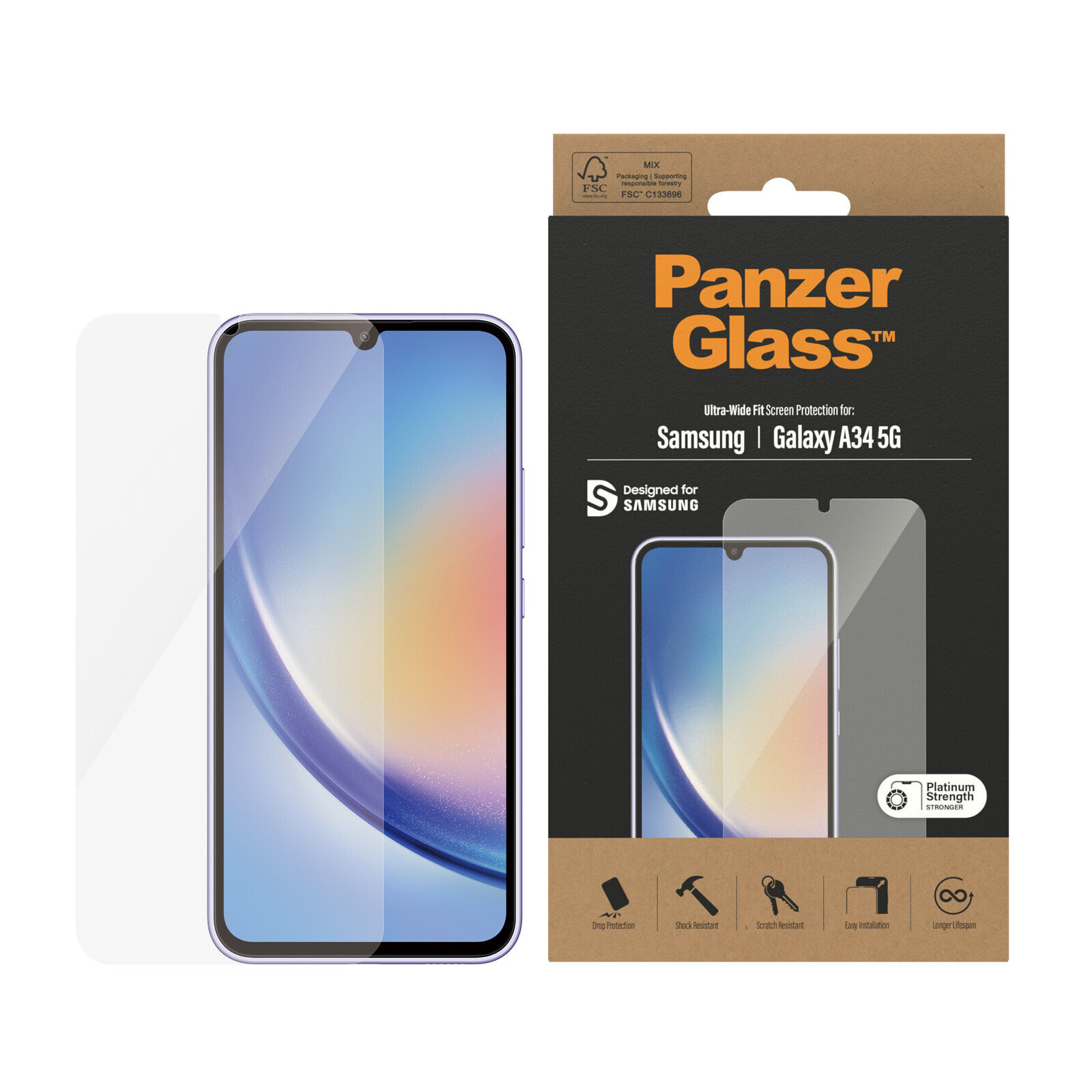 PanzerGlass Classic Fit Прозрачная защитная пленка Samsung 1 шт 7327