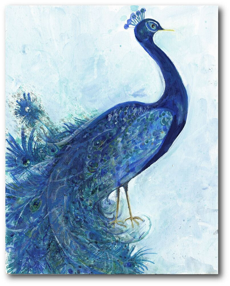 The Blue Peacock Gallery-Wrapped Canvas Wall Art - 16