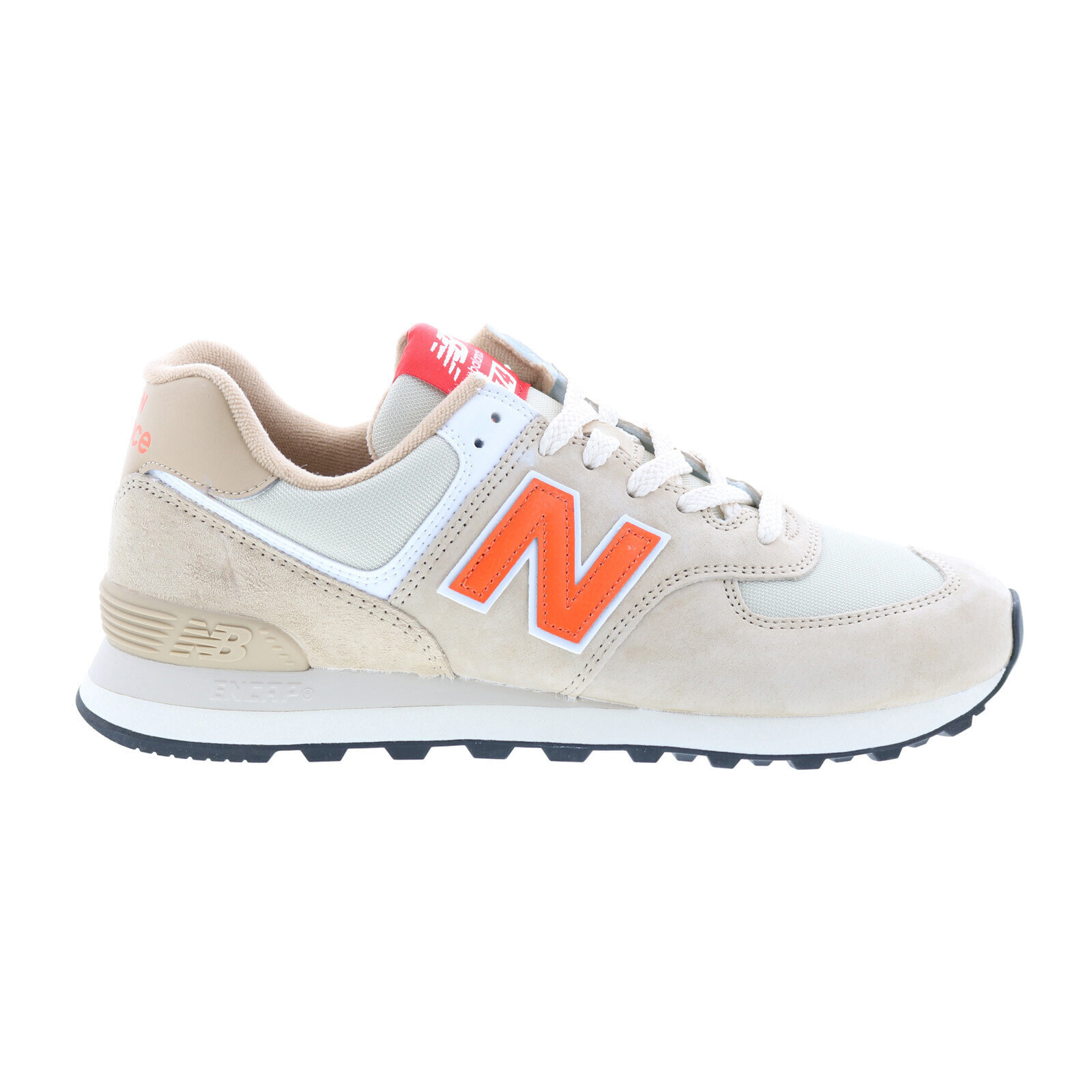 New Balance 574 U574HBO Mens Beige Suede Lace Up Lifestyle Sneakers Shoes