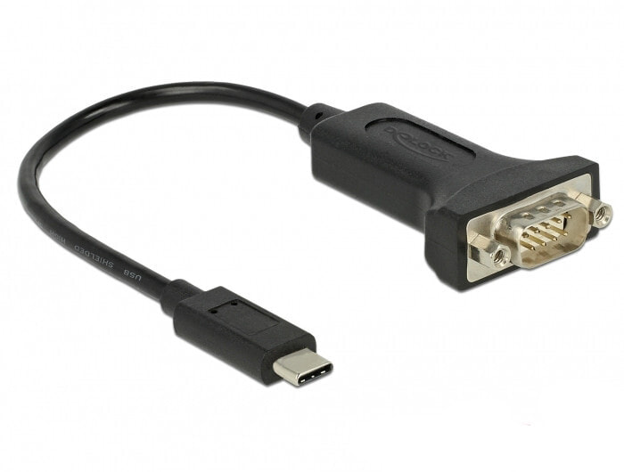 DeLOCK 63908 кабельный разъем/переходник USB C RS-232 Черный