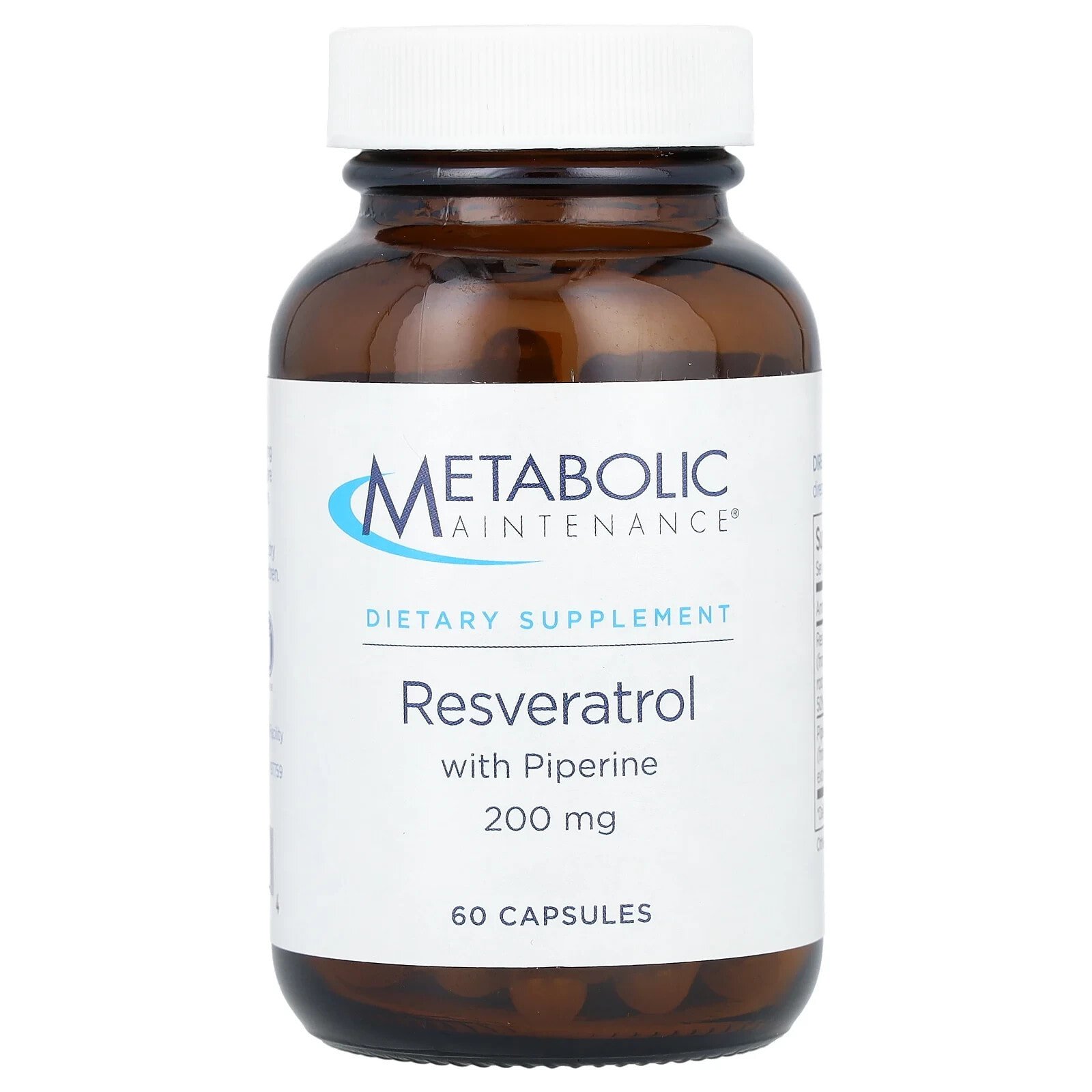 Resveratrol with Piperine, 200 mg, 60 Capsules