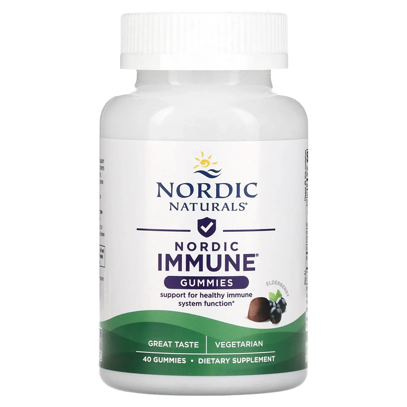Нордик Натуралс, Nordic Immune Gummies, Elderberry , 40 Gummies