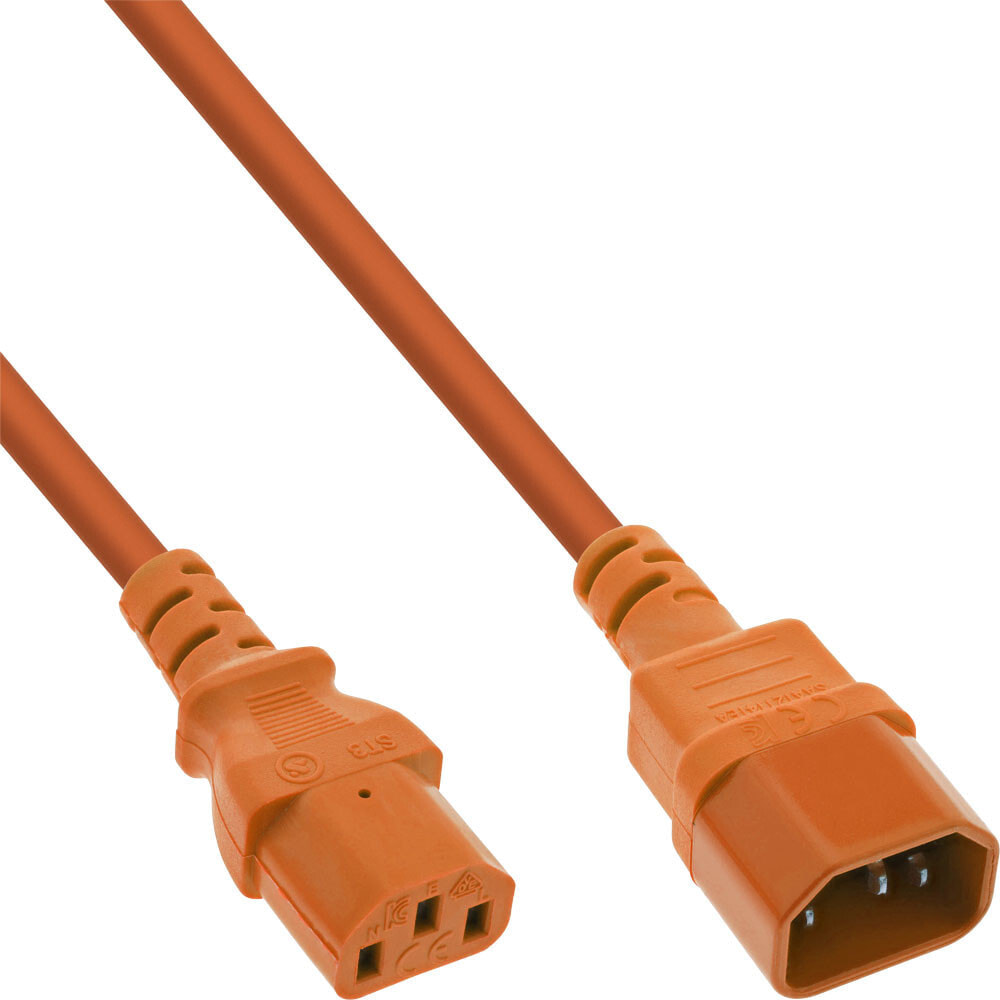 InLine 16505O кабель питания Оранжевый 0,5 m Разъем C13 Разъем C14