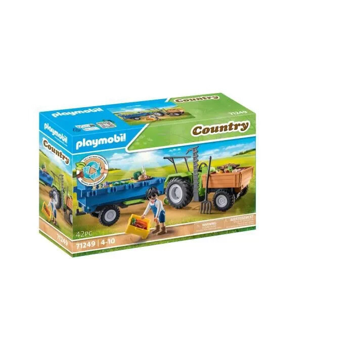 Playmobil - 71249 - Land der Farm - Traktor mit Trailer