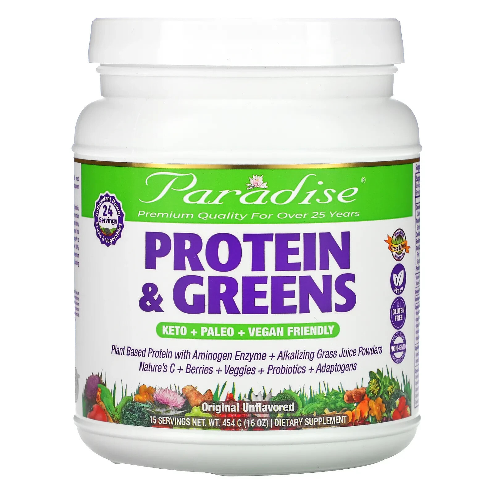 Protein & Greens, Vanilla, 16 oz (454 g)
