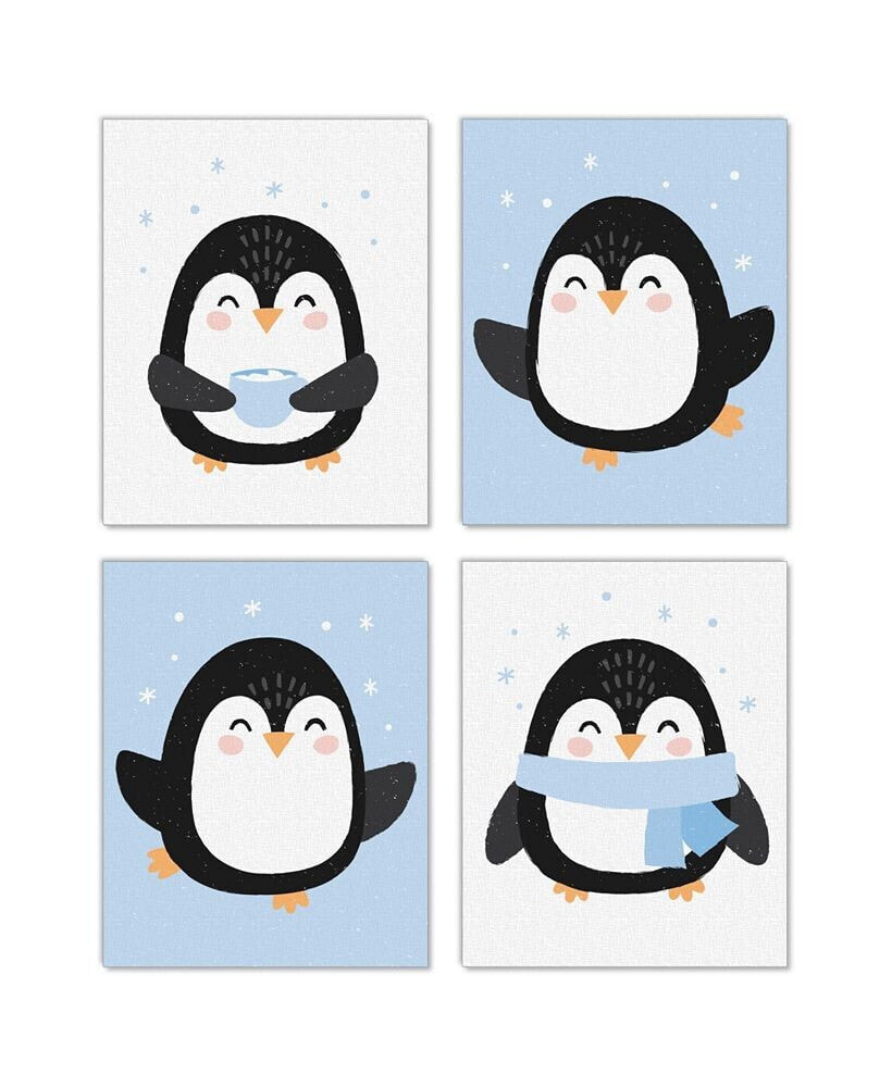 Big Dot of Happiness winter Penguins Holiday and Christmas Linen Paper Wall Art Artisms 8