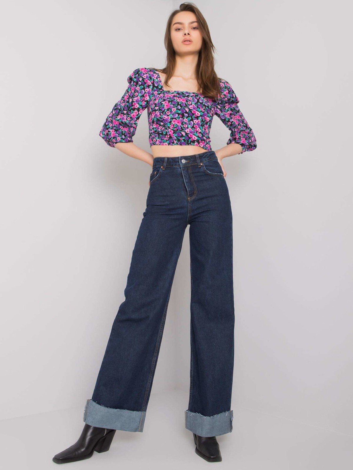 Женские джинсы Factory Price Spodnie jeans-MR-SP-1325.46P-ciemny niebieski