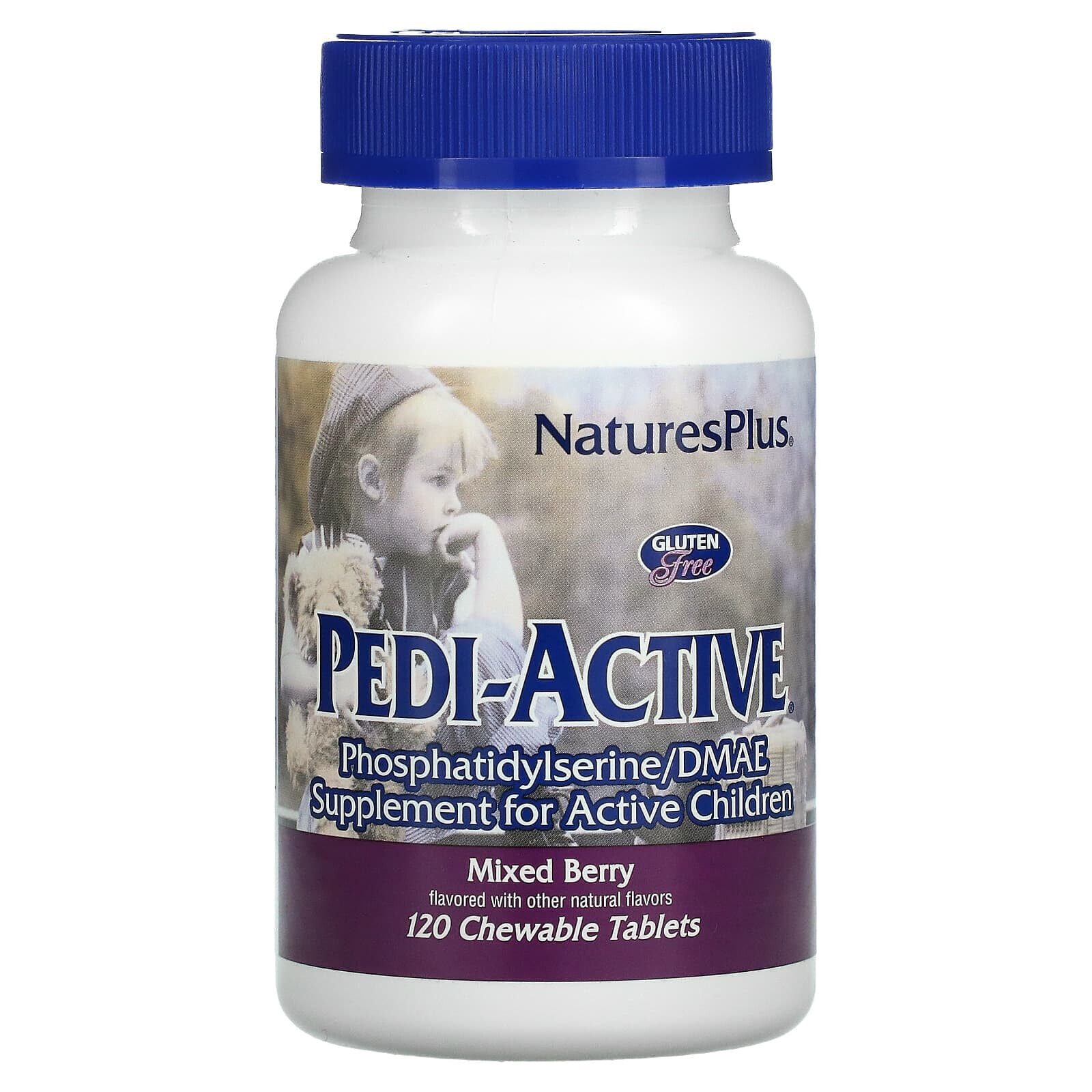 Натурес Плюс, Pedi-Active, добавка для активных детей, ягодное ассорти, 120 жевательных таблеток
