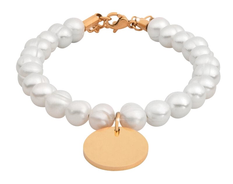 Charming pearl bracelet with gold plated pendant VBD403G