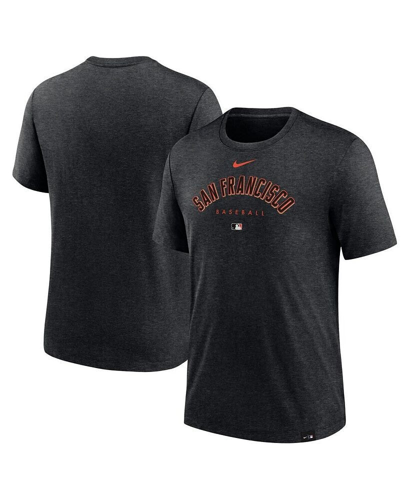Nike men's Heather Black San Francisco Giants Authentic Collection Early Work Tri-Blend Performance T-shirt