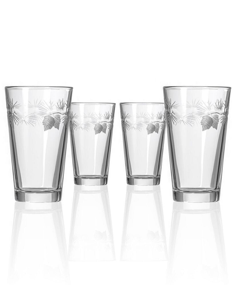 Rolf Glass icy Pine Pint Glass 16Oz - Set Of 4 Glasses