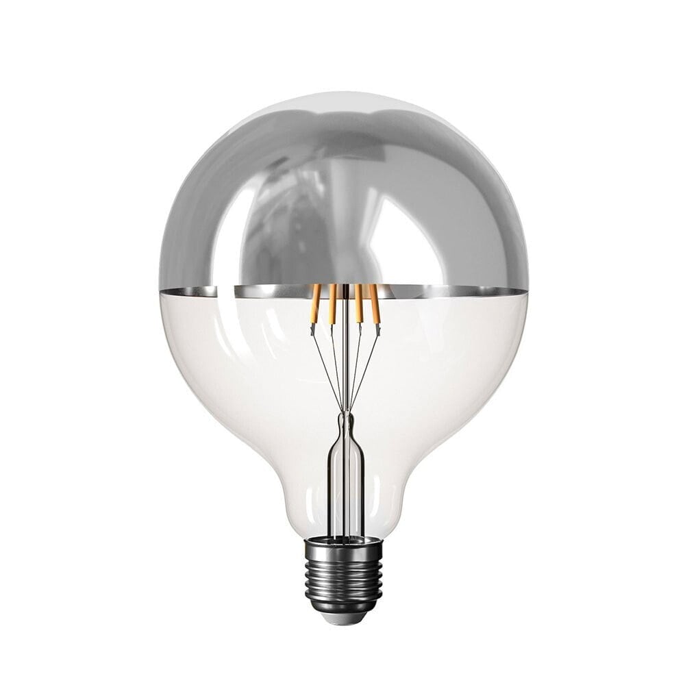 CREATIVE CABLES 1.3W 2500K silver half sphere led bulb b05 linea short filament globe 5v