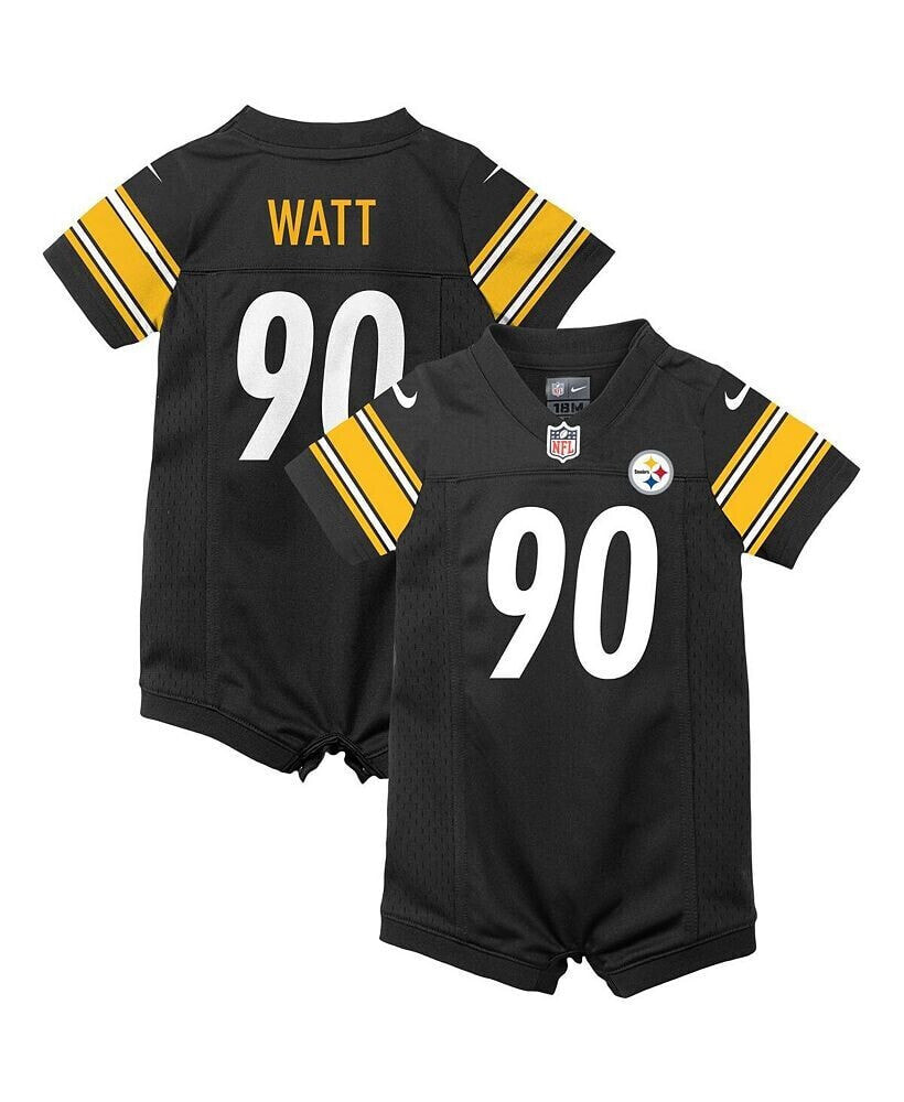 Nike infant T.J. Watt Black Pittsburgh Steelers Game Romper Jersey