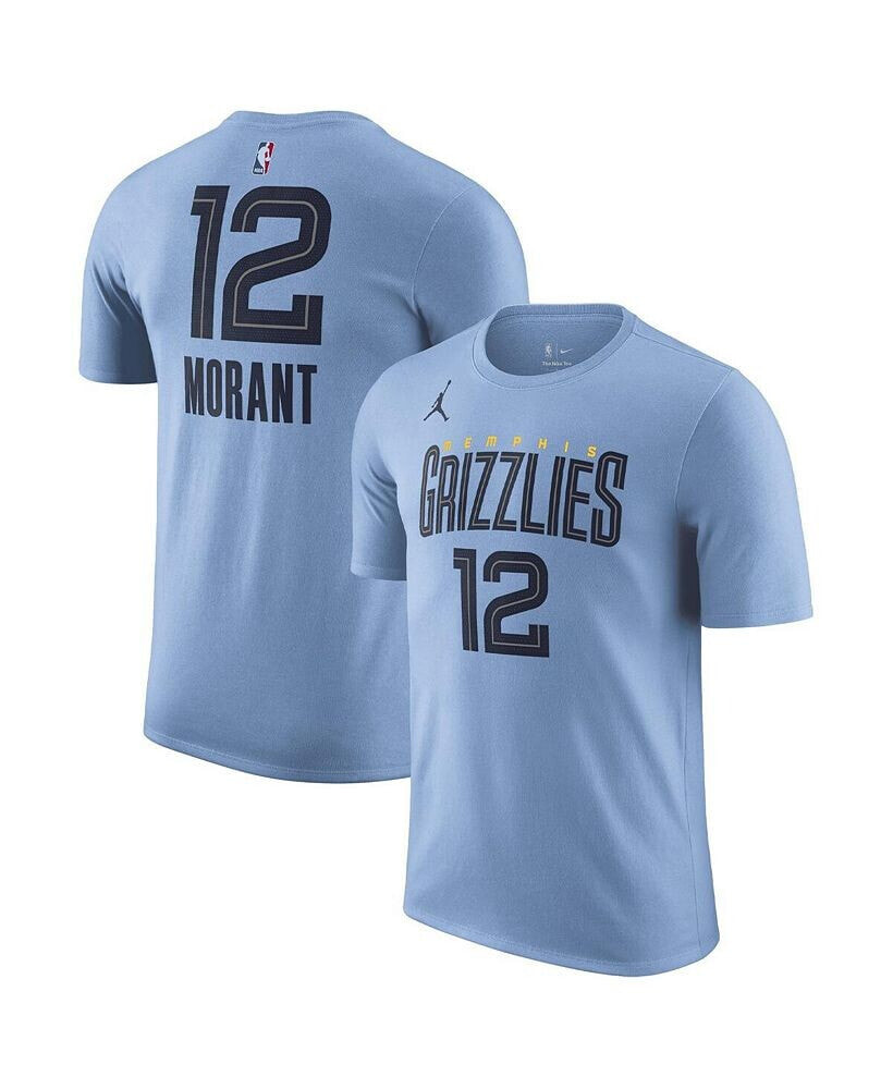 Jordan men's Brand Ja Morant Light Blue Memphis Grizzlies 2022/23 Statement Edition Name and Number T-Shirt