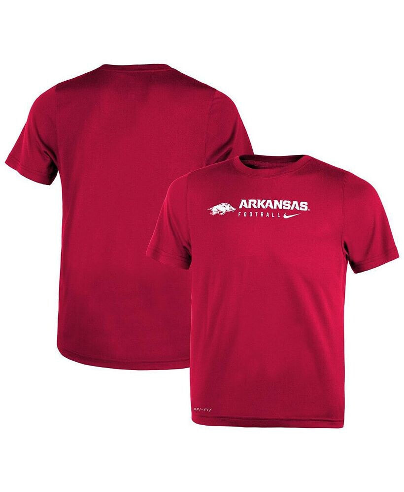Nike preschool Boys and Girls Cardinal Arkansas Razorbacks 2023 Sideline Legend Performance T-shirt