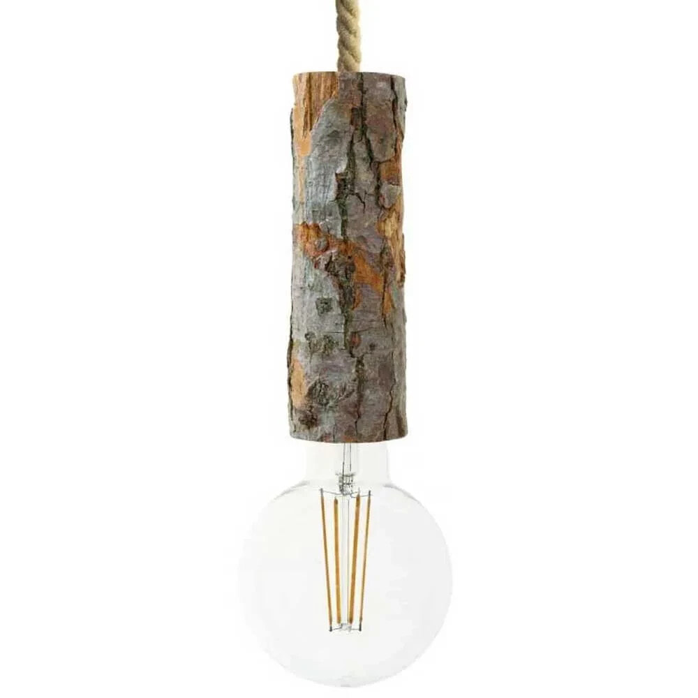 CREATIVE CABLES Nautical Cable XL Large Tree Bark Hanging Lamp With Light Bulb 1.2 m