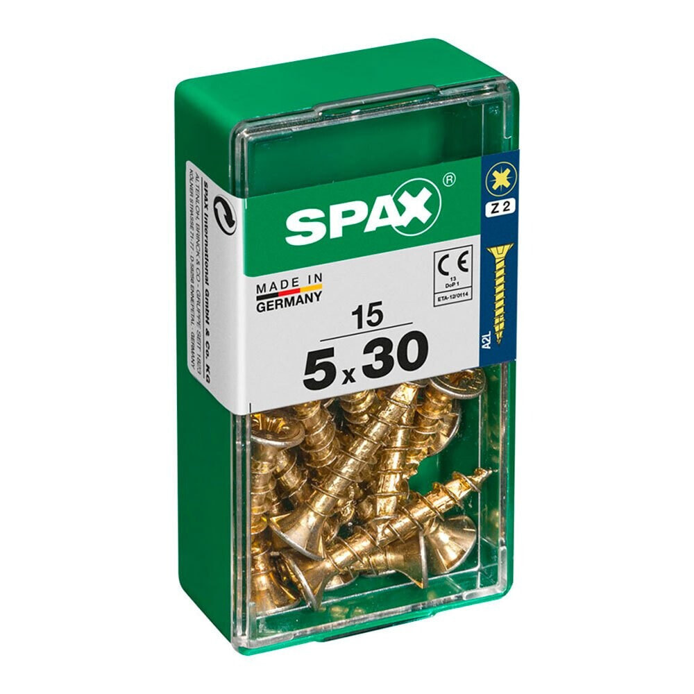 SPAX Yellox 5.0x30 mm Flat Head Wood Screw 15 Units