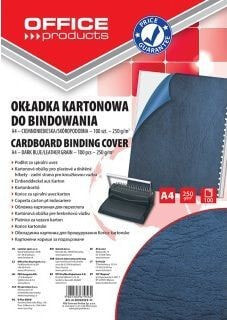 Office Products OKŁADKI DO BINDOWANIA, KARTON, A4, 250GSM, SKÓROPODOBNE, 100SZT., CIEMNONIEBIESKIE (20232525-11)