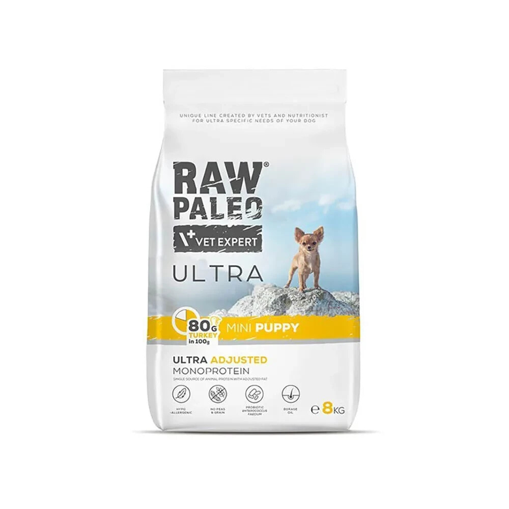 RAW PALEO Ultra mini turkey dog food 8kg