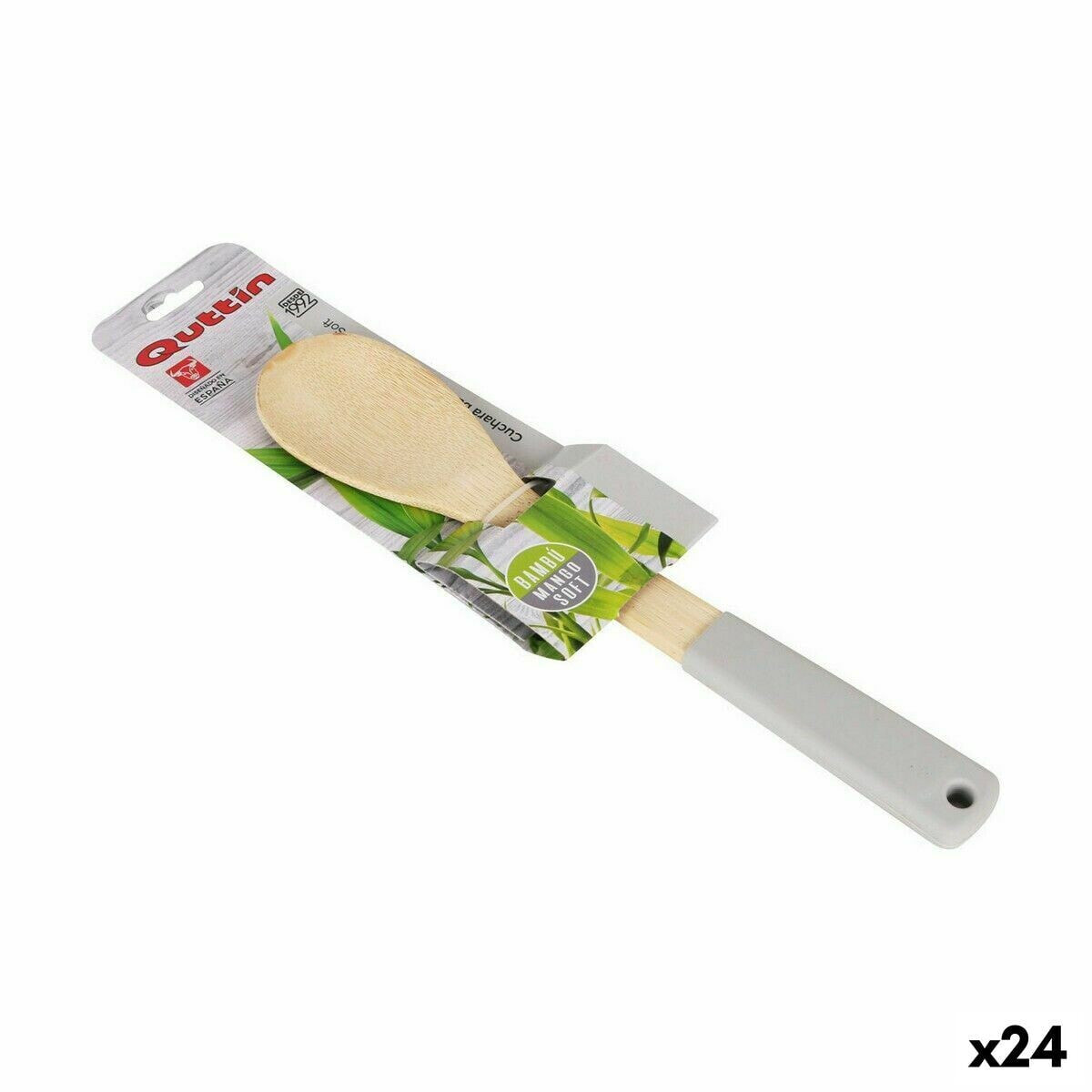 Spoon Quttin Brown Grey Bamboo 30 x 6 cm (24 Units)