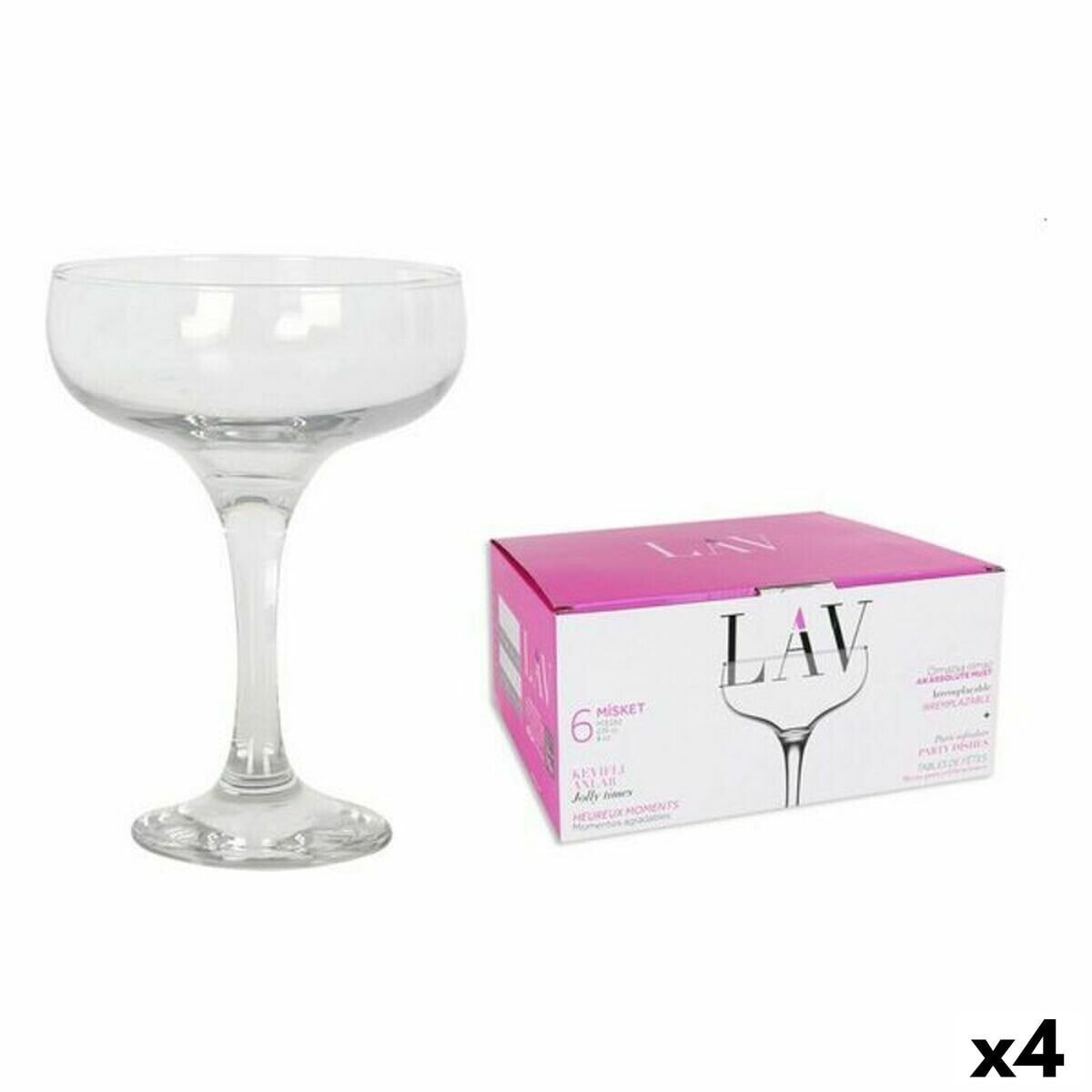 Set of cups LAV Misket Crystal 235 cc champagne (4 Units)