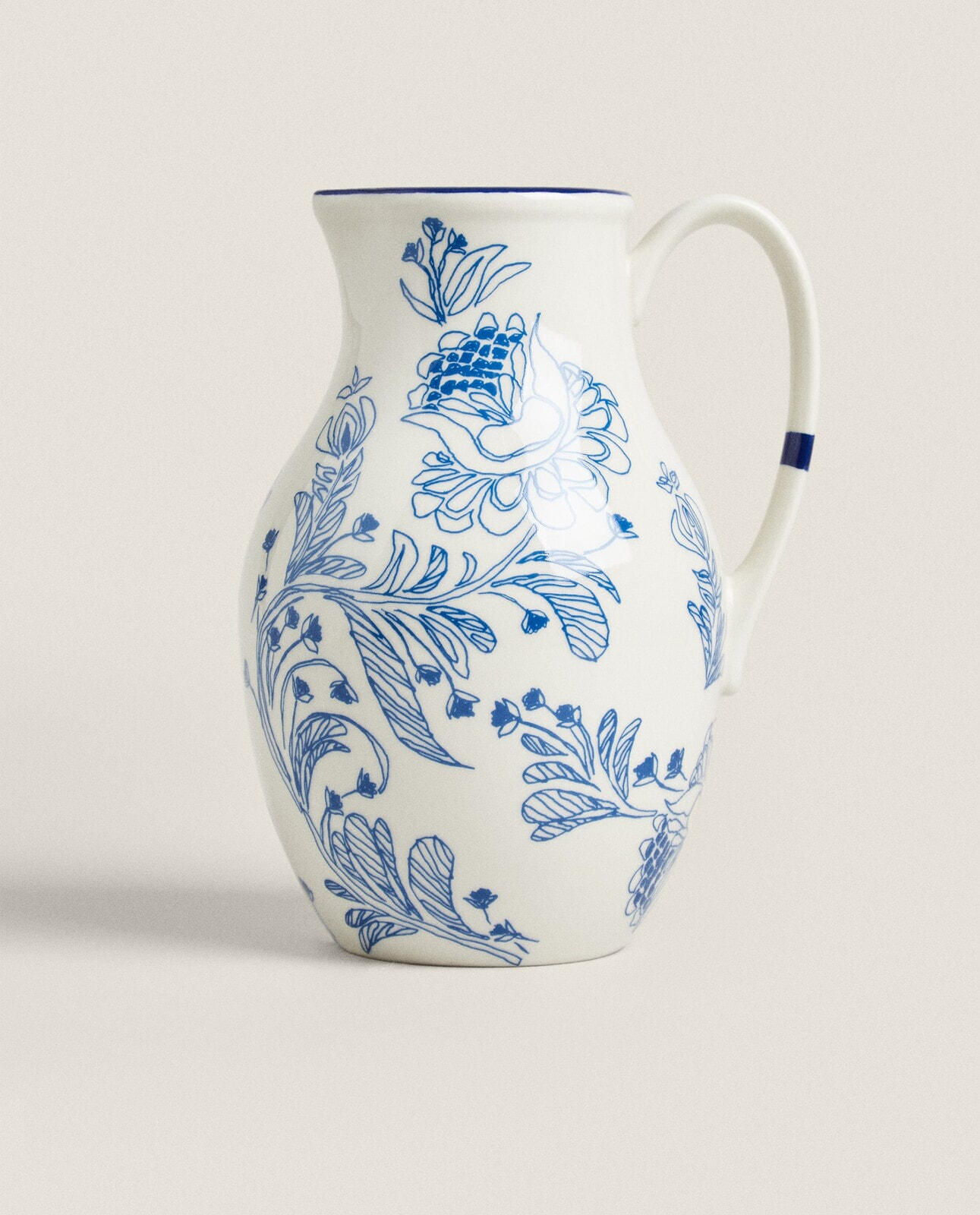 Floral stoneware jug