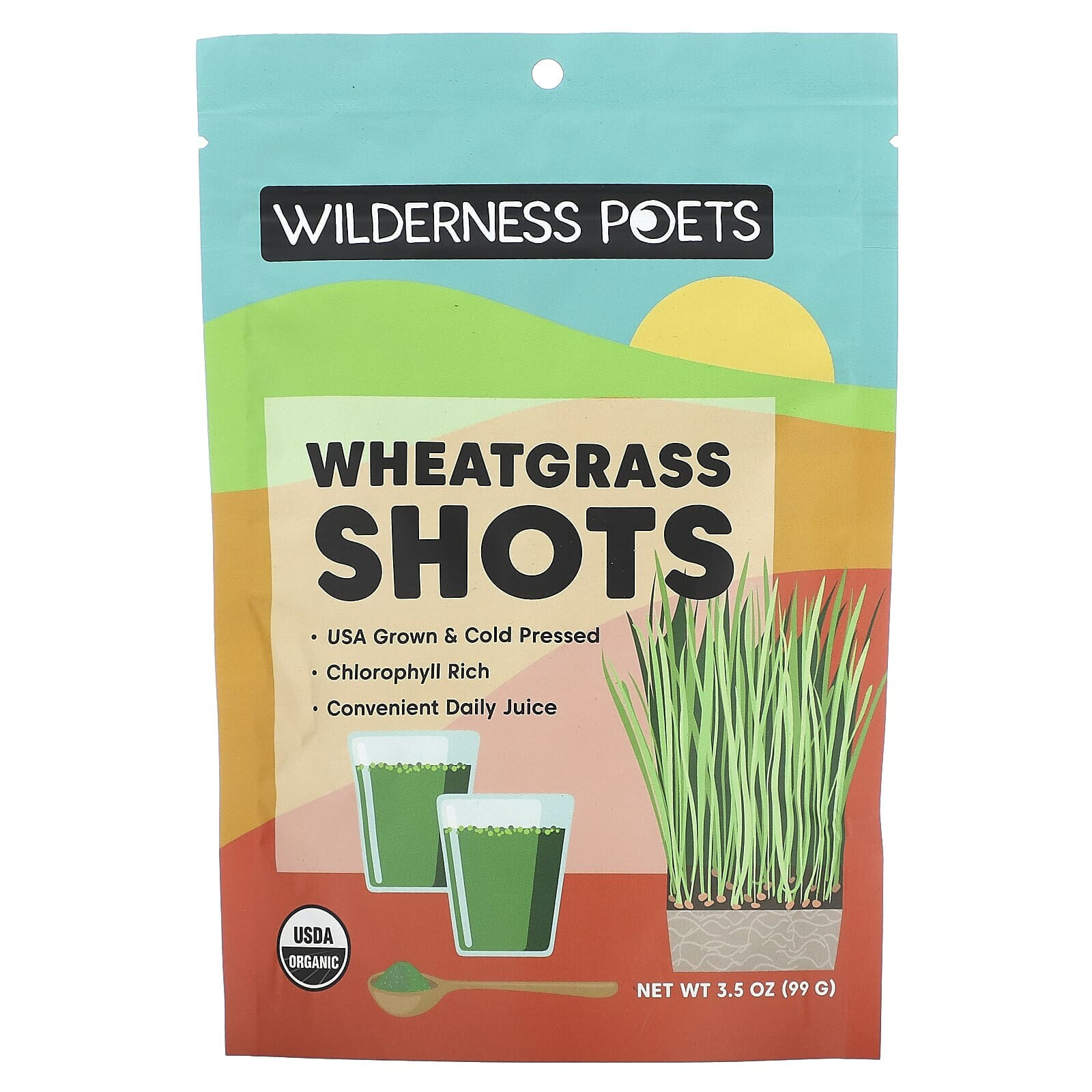Wilderness Poets LLC, Органический порошок сока ростков пшеницы, 3,5 унции (99 г)