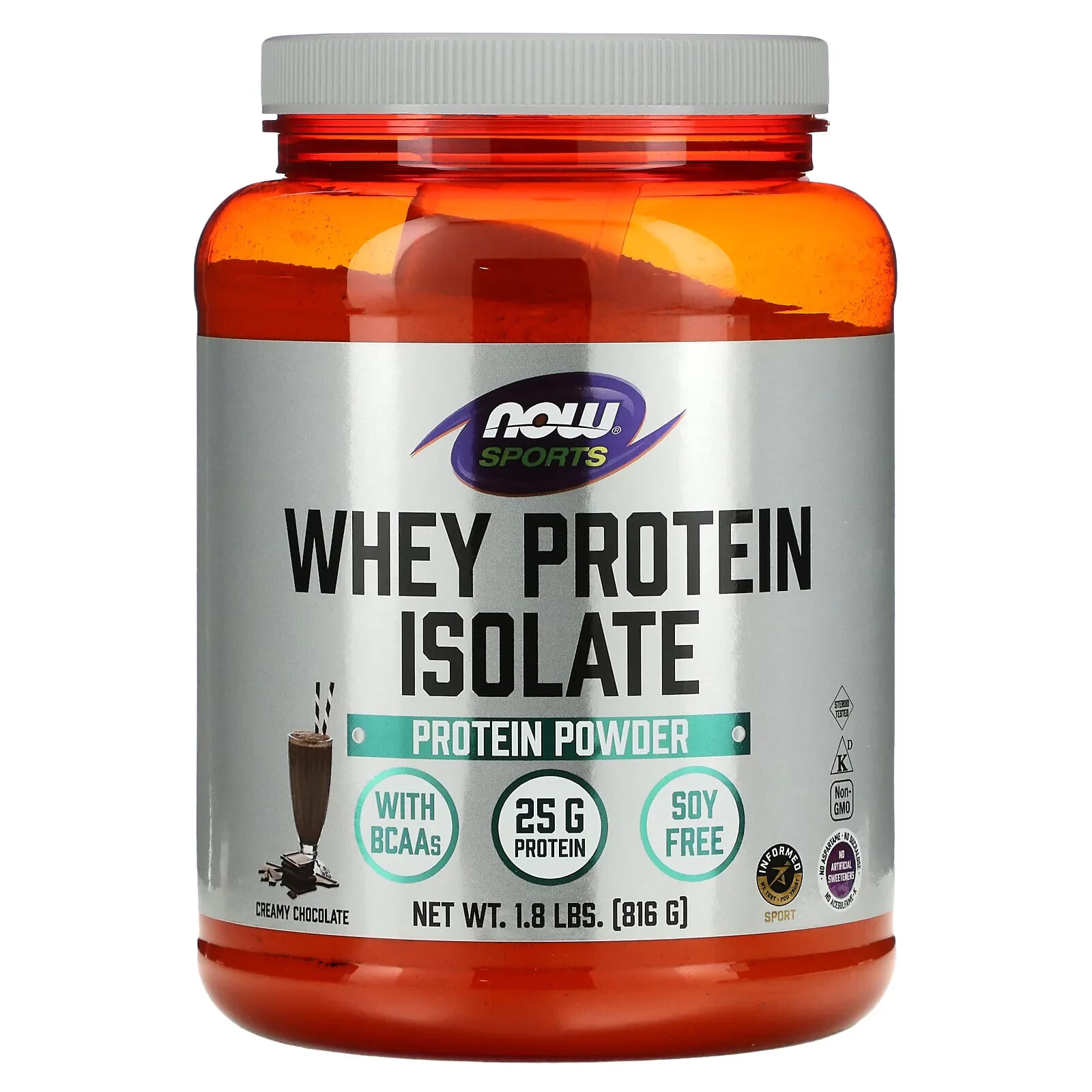 NOW Foods, Sports, Whey Protein Isolate, Unflavored, 1.2 lbs (544 g)