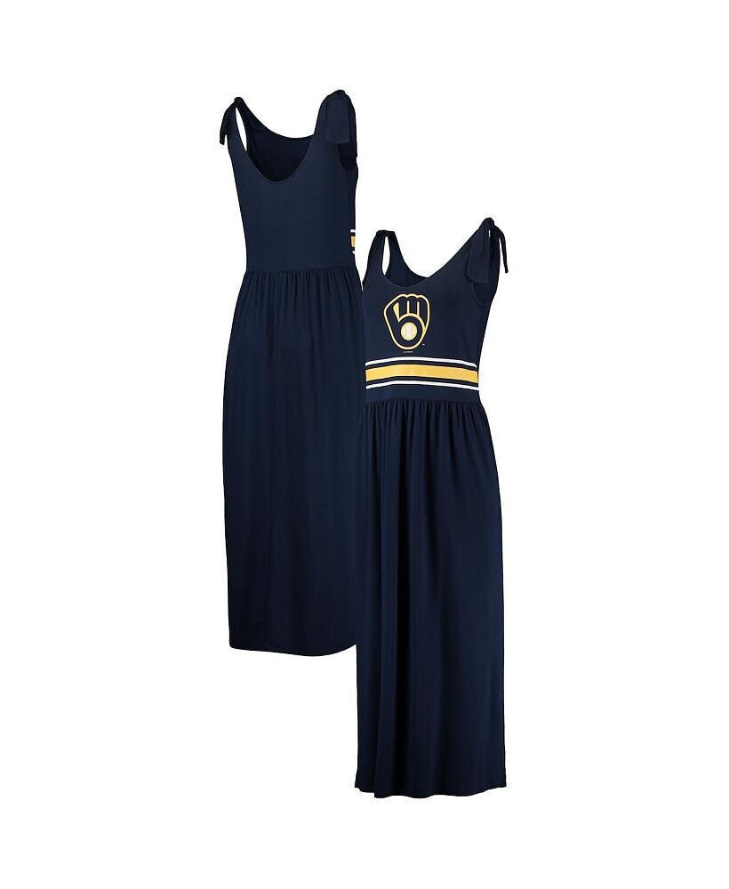 G-III 4Her by Carl Banks women's Navy Milwaukee Brewers Game Over Maxi Dress