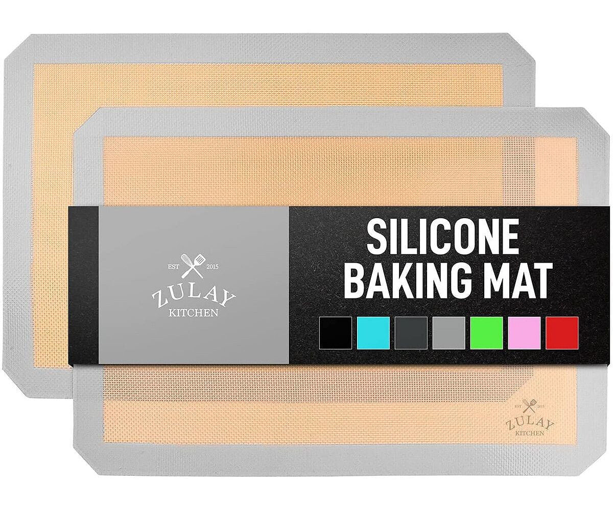 Zulay Kitchen set of 2 Reusable Non-Stick Silicone Baking Mat Sheet