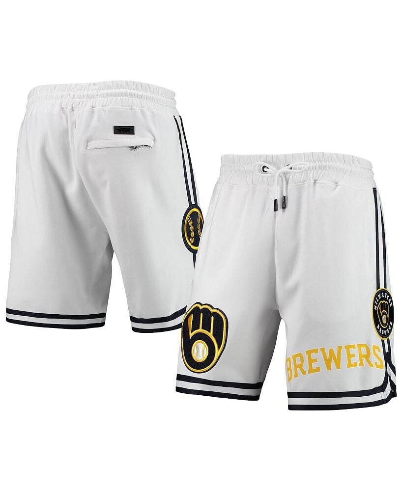 Men's White Milwaukee Brewers Team Logo Shorts