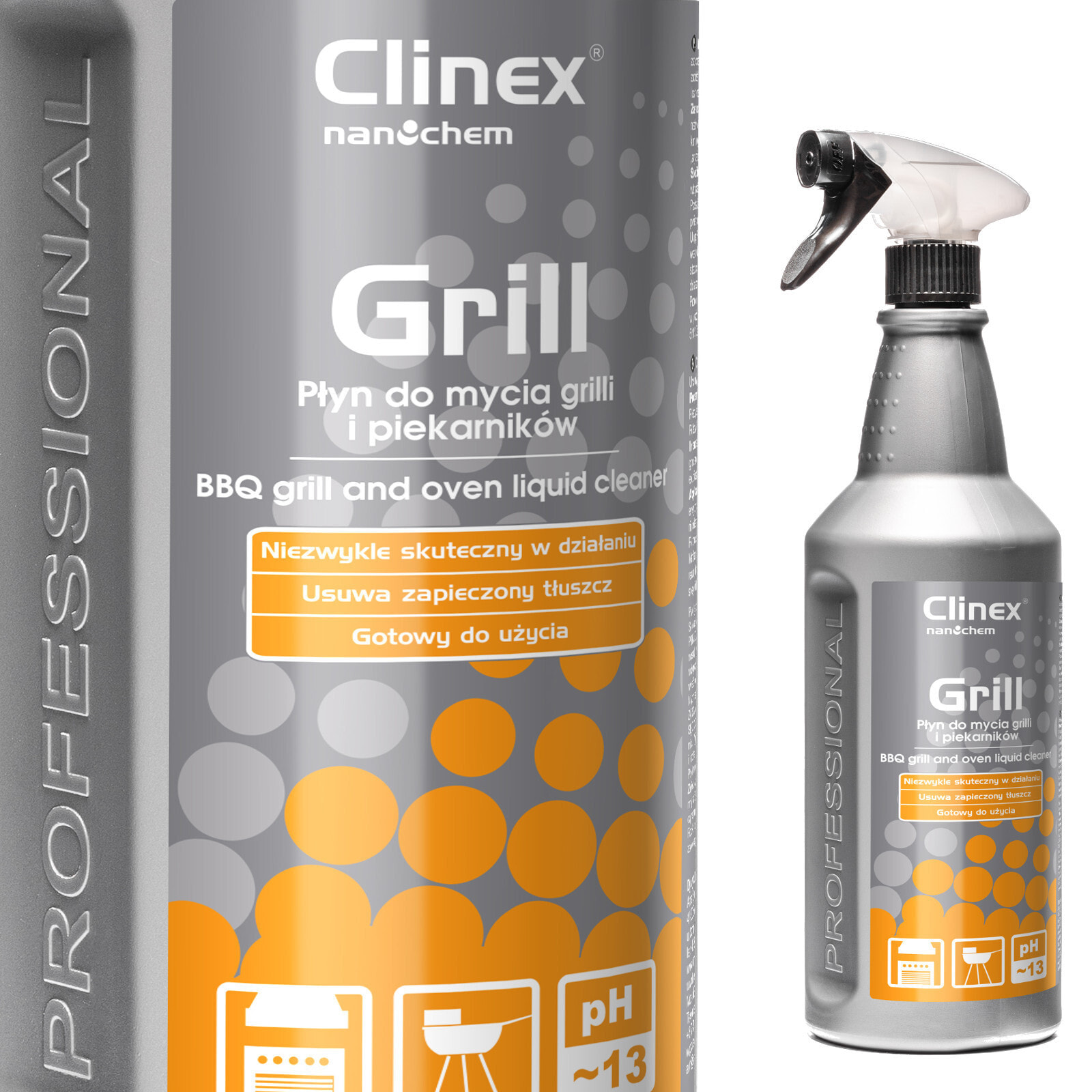 Effective agent for washing the grill, rotisserie of the smoker oven CLINEX Grill 1L