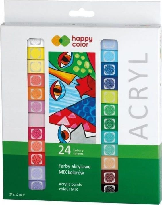 Happy Color Farby akrylowe 24 kolory HAPPY COLOR