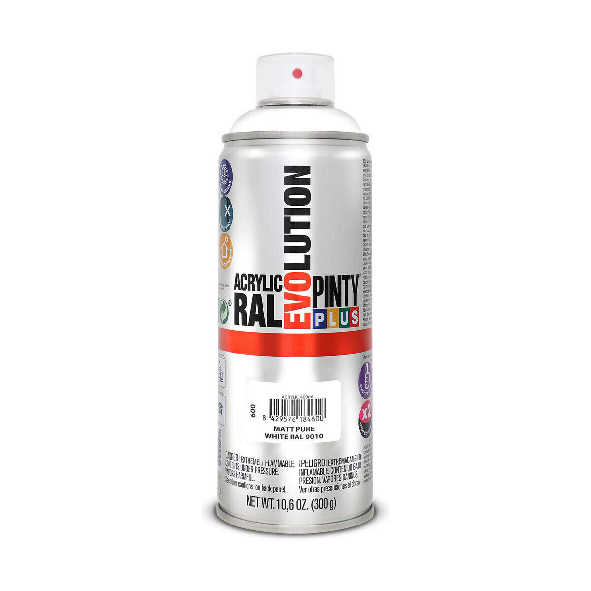 Spray paint Pintyplus Evolution RAL 9010 400 ml Matt Pure White