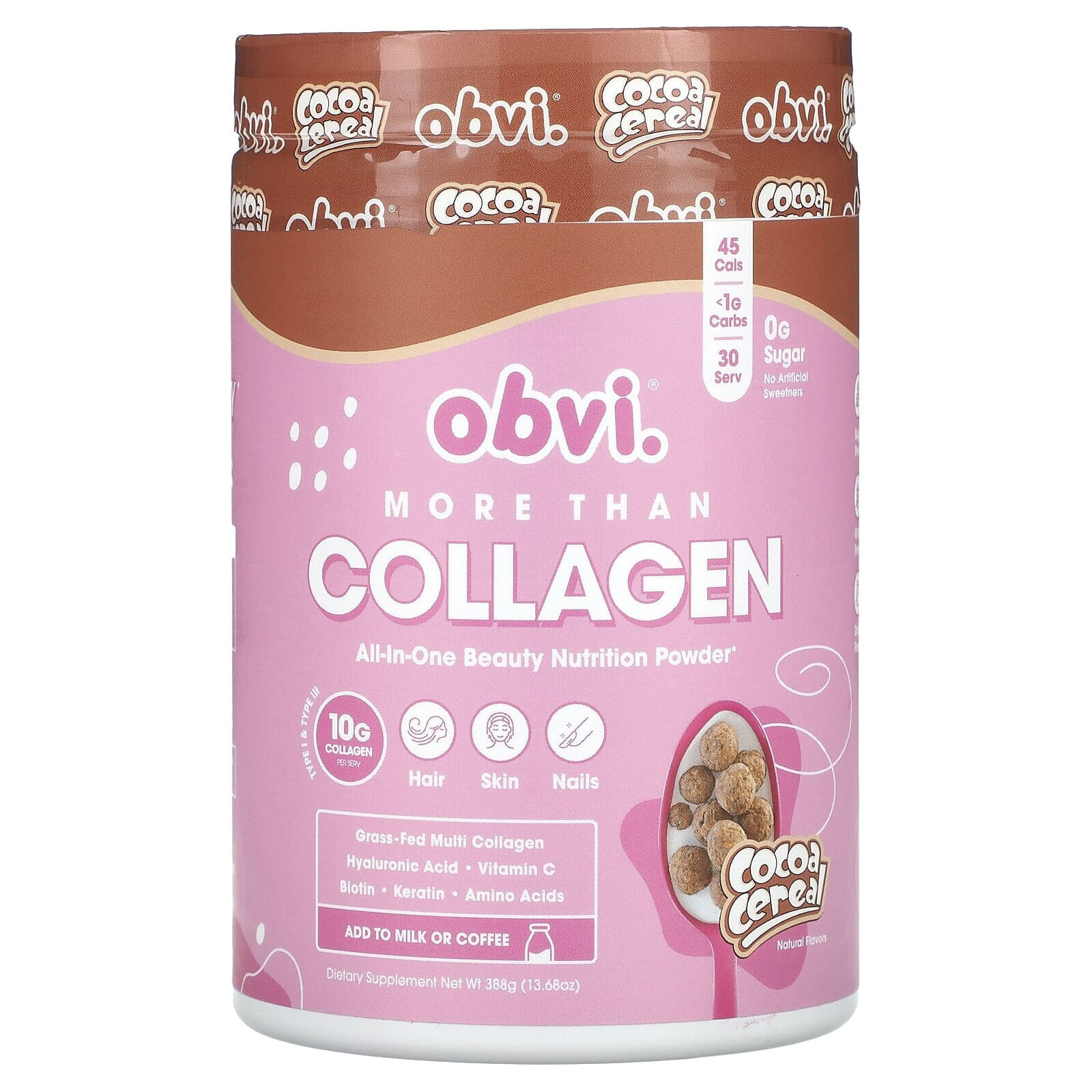 More Than Collagen, All-In-One Beauty Nutrition Powder, Cocoa Cereal, 13.68 oz (388 g)