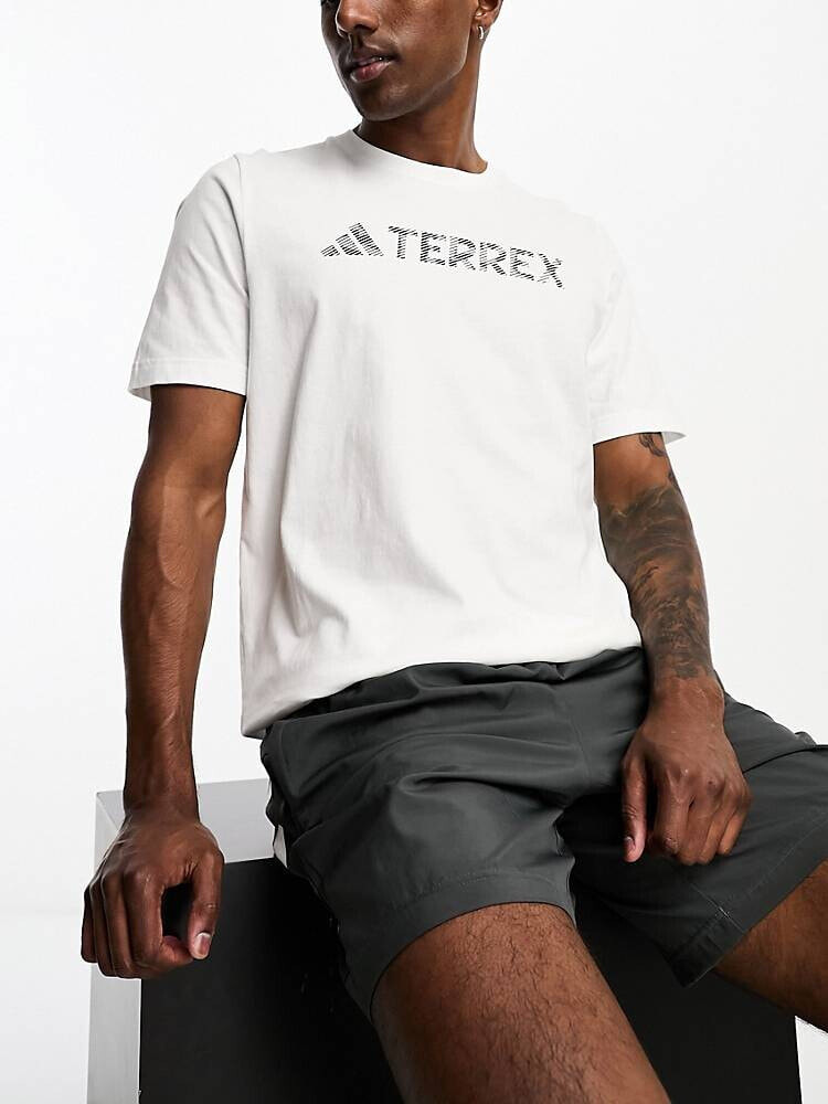 adidas Outdoor – T-Shirt mit Grafikprint in Grau