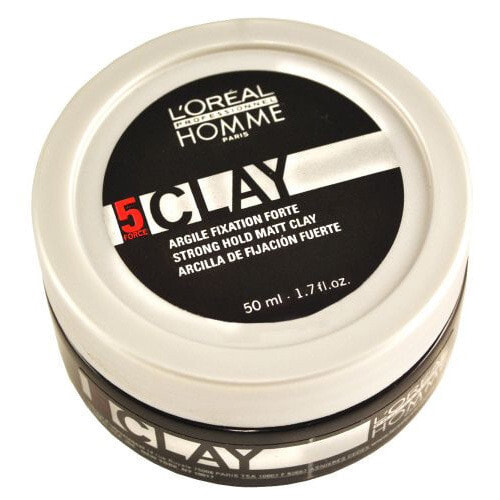 L'Oreal Paris Clay 5 Strong Hold Matt Clay Стойкая глина для укладки волос с матовым эффектом 50 мл