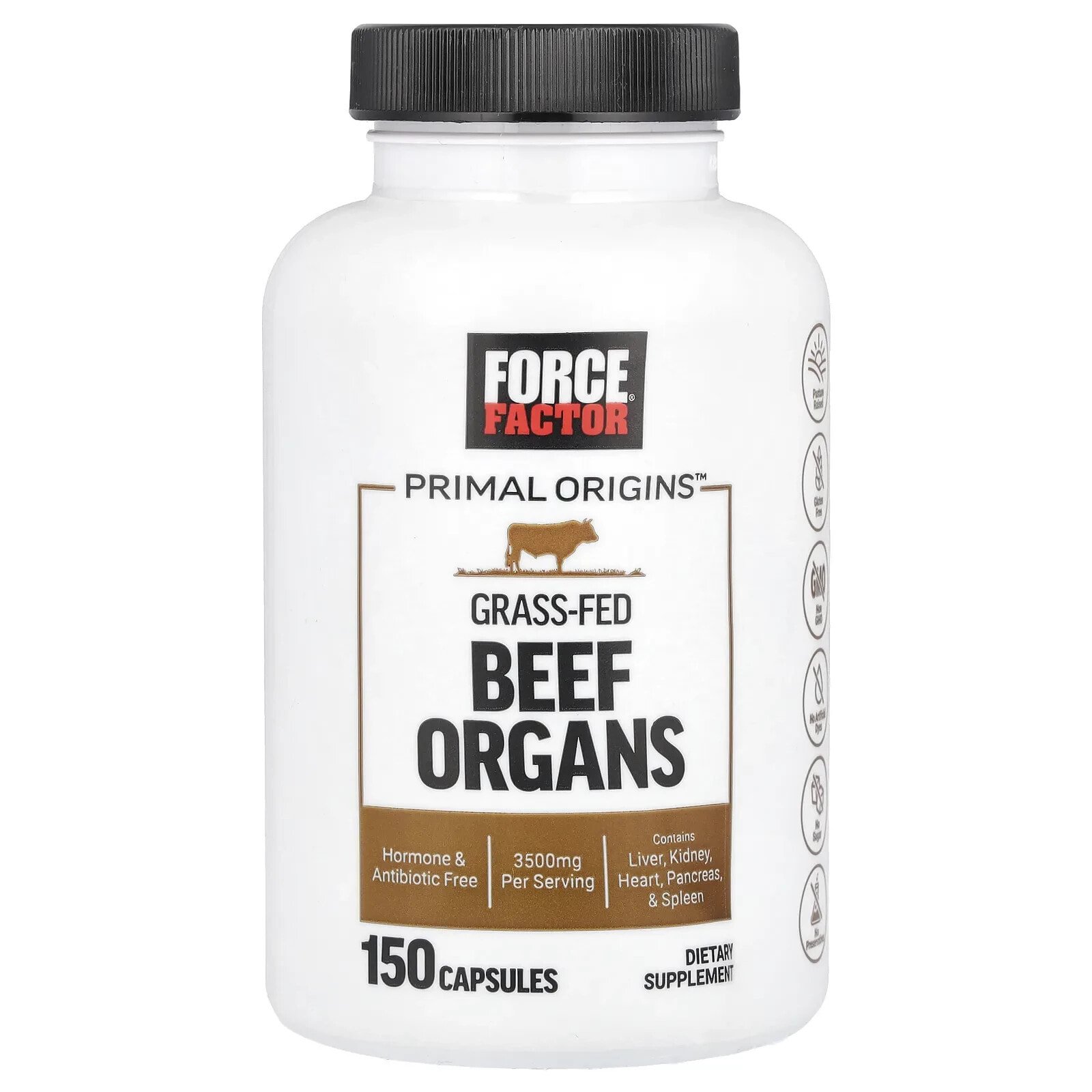 Primal Origins™, Grass-Fed Beef Organs, 3,500 mg, 150 Capsules (700 mg Per Capsule)