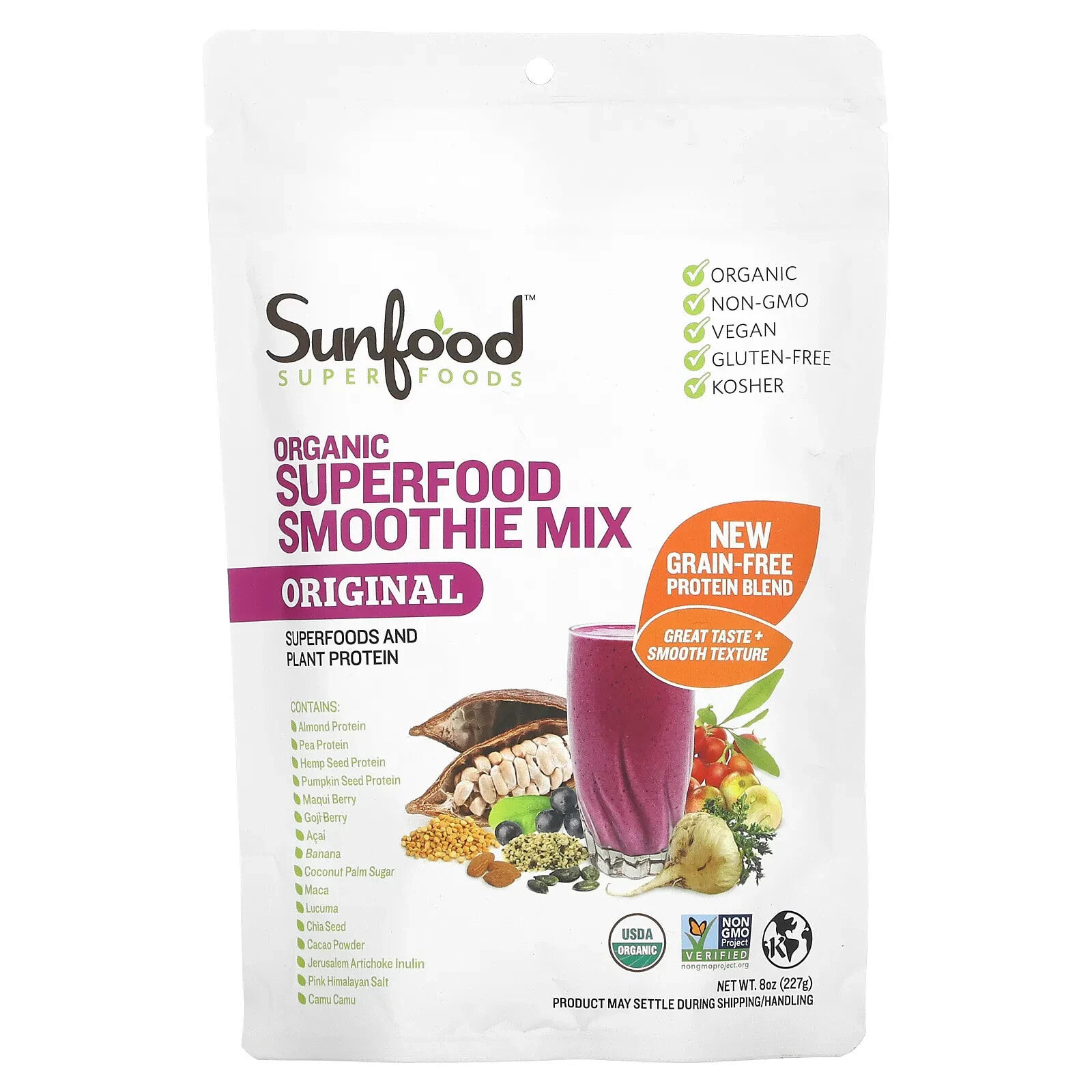 Sunfood, Organic Superfood Smoothie Mix, Original , 8 oz (227 g)
