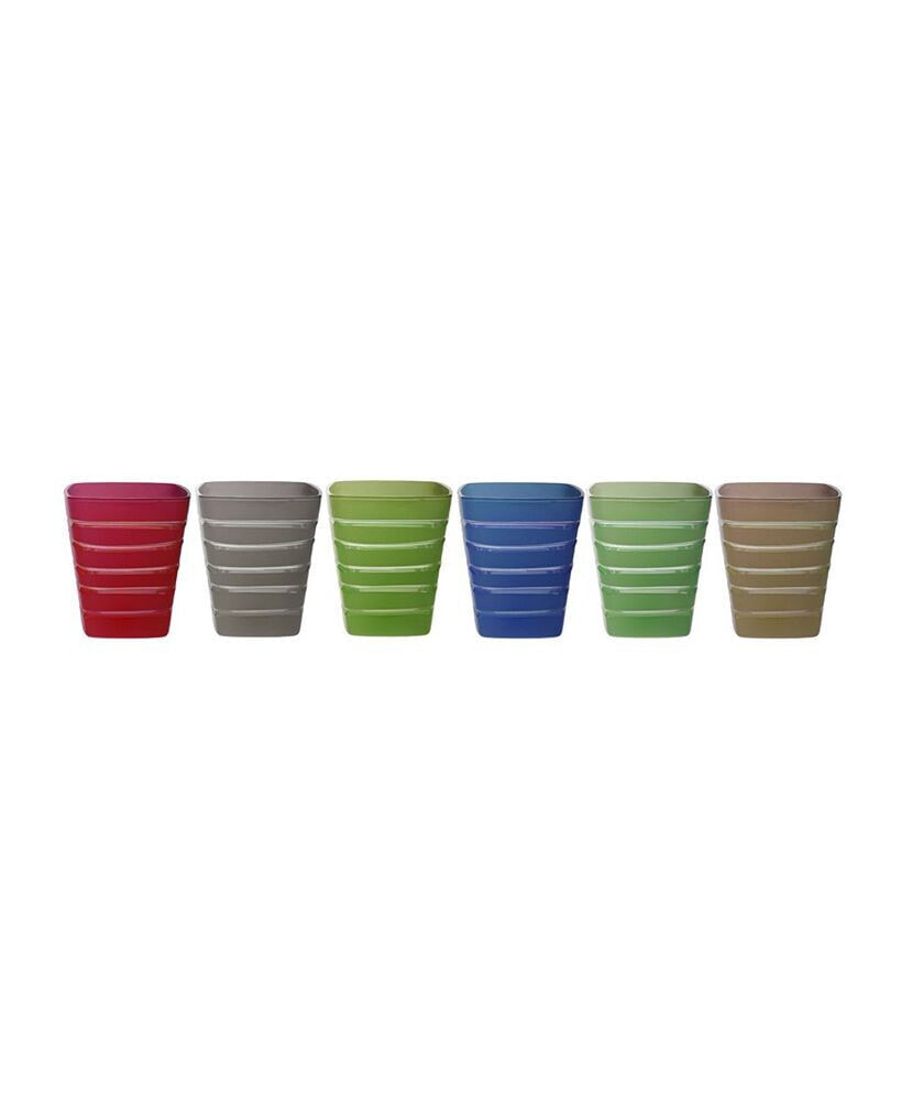 Square Tumblers with Design, Set of 6