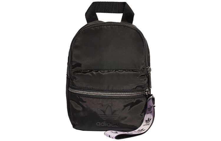 adidas originals 串标拉链绳装饰 书包背包双肩包 迷你 女款 黑色 / Рюкзак Backpack Adidas Originals FL9616